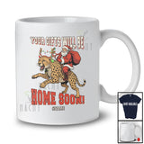 Personalized Custom Name Your Gifts Will Be Home Soon; Joyful Christmas Santa Riding Cheetah T-Shirt