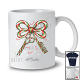 Personalized Custom Name Candy Canes Bow Tie Scissors; Lovely Christmas Barber Baking T-Shirt