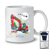 Personalized Custom Name Christmas Excavator Snow Around; Amazing Christmas Excavator Driver T-Shirt