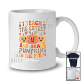 Personalized Custom Name I Teach Cutest 2nd Grade Pumpkins; Lovely Thanksgiving Leopard Teacher T-Shirt