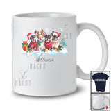 Personalized Custom Name Four X-mas Santa Chihuahua Painting Draw; Amusing Christmas Family T-Shirt