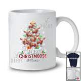 Personalized Custom Name Merry Christmoose; Joyful Plaid Christmas Tree Lights Santa Moose; Family T-Shirt