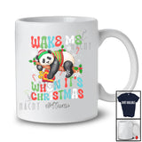 Personalized Custom Name Wake Me When It's Christmas; Humorous X-mas Panda Sleepy Animal T-Shirt