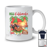 Personalized Custom Name Mele Kalikimaka; Joyful Christmas Santa Afro Black Girl Women Hawaiian T-Shirt