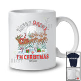 Personalized Custom Name Merry Drunk Christmas; Cheerful Santa Drinking Wine On X-mas Sleigh T-Shirt