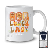 Personalized Custom Name Lunch Lady; Lovely Thanksgiving Fall Coffee Bow Tie; Women Family T-Shirt
