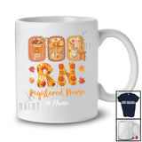 Personalized Custom Name RN Nurse; Lovely Thanksgiving Fall Coffee Bow Tie; Women Family T-Shirt
