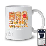 Personalized Custom Name School Counselor; Lovely Thanksgiving Fall Coffee Bow Tie; Women Family T-Shirt