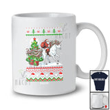 Personalized Custom Name Santa Riding Unicorn; Amazing Christmas Sweater Family Group T-Shirt