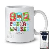 Personalized Custom Name Postal Worker; Lovely Christmas Plaid Coffee Bow Tie; Women Family T-Shirt