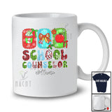 Personalized Custom Name School Counselor; Lovely Christmas Plaid Coffee Bow Tie; Women Family T-Shirt