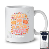 Personalized Custom Name Take To Pumpkin Patch; Joyful Thanksgiving Women Girl Fall Leaves T-Shirt