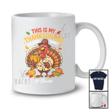 Personalized Custom Name This Is My Thanksgiving Pajama Shirt; Lovely Turkey Family Friends Group T-Shirt