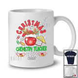 Personalized Custom Name Christmas Chemistry Teacher Crew; Lovely Santa Reindeer Teaching T-Shirt