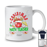 Personalized Custom Name Christmas Math Teacher Crew; Lovely Santa Reindeer Teaching T-Shirt