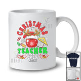 Personalized Custom Name Christmas Teacher Crew; Lovely Santa Reindeer Teaching T-Shirt