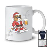 Personalized Custom Name Guinea pig Santa Sunglasses Drinking Beer; Joyful Christmas Drunker T-Shirt