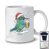Personalized Custom Name Hummingbird Santa Drinking Beer; Joyful Christmas Drunker T-Shirt
