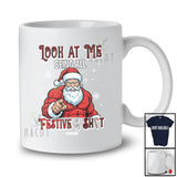 Personalized Custom Name Being All Festive Sh*t; Joyful Christmas Plaid Naughty Angry Santa T-Shirt