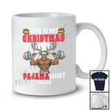 Personalized Custom Name My Christmas Pajama Shirt; Joyful Reindeer Weight Lifting; Workout T-Shirt