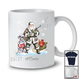 Personalized Custom Name Santa Go Hunting Dalmatian; Awesome Christmas Lights Hunter T-Shirt