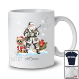 Personalized Custom Name Santa Go Hunting Norwich Terrier; Awesome Christmas Lights Hunter T-Shirt