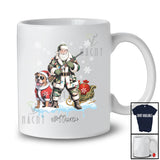 Personalized Custom Name Santa Go Hunting Pit Bull; Awesome Christmas Lights Hunter T-Shirt