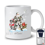 Personalized Custom Name Santa Go Hunting St. Bernard; Awesome Christmas Lights Hunter T-Shirt