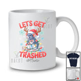 Personalized Custom Name Get Trashed; Humorous Christmas Lights Santa Rat Candy Canes T-Shirt