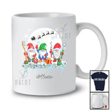 Personalized Custom Name Three Gnomes With Dentist Tools; Joyful Christmas Moon Family T-Shirt