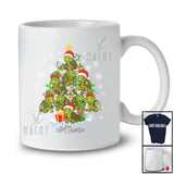 Personalized Custom Name Turtle Christmas Tree; Amusing X-mas Lights Turtle Animal Lover T-Shirt