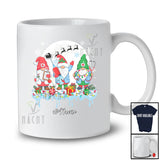 Personalized Custom Name Three Gnomes With Nurse Tools; Joyful Christmas Moon Family T-Shirt