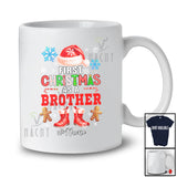 Personalized Custom Name First Christmas As A Brother; Joyful Santa Promoting Future; Family T-Shirt