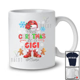 Personalized Custom Name First Christmas As A Gigi; Joyful Santa Promoting Future; Family T-Shirt