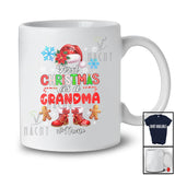 Personalized Custom Name First Christmas As A Grandma; Joyful Santa Promoting Future; Family T-Shirt