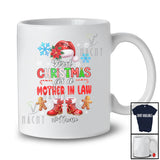 Personalized Custom Name First Christmas As A Mother In Law; Joyful Santa Promoting Future; Family T-Shirt