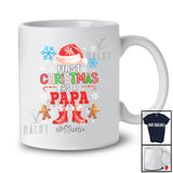Personalized Custom Name First Christmas As A Papa; Joyful Santa Promoting Future; Family T-Shirt