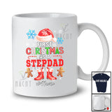 Personalized Custom Name First Christmas As A Stepdad; Joyful Santa Promoting Future; Family T-Shirt