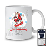 Personalized Custom Name Skateboarding Squad; Amusing Christmas Moon Santa Skater T-Shirt