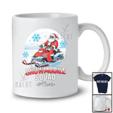 Personalized Custom Name Snowmobile Squad; Amusing Christmas Moon Santa Snowmobile T-Shirt