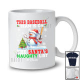 Personalized Custom Name Baseball Team On Santa's Naughty List; Joyful Christmas Snowman Player T-Shirt