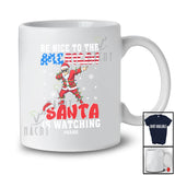 Personalized Custom Name Nice To The American; Amusing Christmas Lights Dabbing Santa T-Shirt