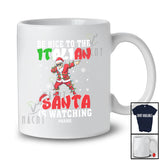 Personalized Custom Name Nice To The Italian; Amusing Christmas Lights Dabbing Santa T-Shirt