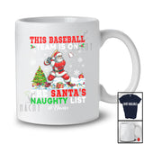 Personalized Custom Name Baseball Team On Santa's Naughty List; Joyful Christmas Santa Player T-Shirt
