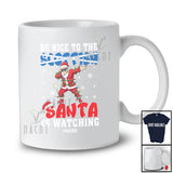 Personalized Custom Name Nice To The Scottish; Amusing Christmas Lights Dabbing Santa T-Shirt