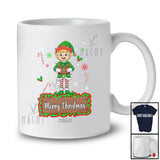 Personalized Custom Name Merry Christmas; Adorable X-mas Lights Couple Elf Boy; Friends Family T-Shirt