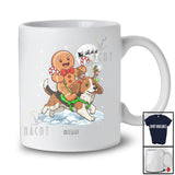 Personalized Custom Name Gingerbread Riding Beagle Reindeer; Lovely Christmas Baker T-Shirt