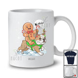 Personalized Custom Name Gingerbread Riding Bulldog Reindeer; Lovely Christmas Baker T-Shirt