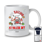 Personalized Custom Name Raccoon Stolen My Christmas Sweater; Joyful Moon Santa Gnome T-Shirt