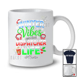 Personalized Custom Name Winter Vibes Dispatcher; Proud Christmas Snow Santa Coffee T-Shirt